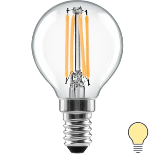 Лампа светодиодная Lexman E14 220-240 В 5 Вт шар прозрачная 600 лм теплый белый свет