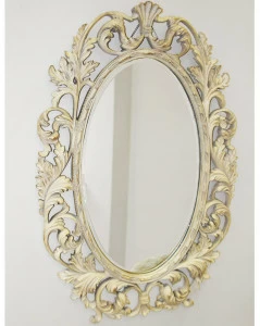 Овальное зеркало настенное бежевое "Гойя" Artisian Ivory LOUVRE HOME НАСТЕННОЕ ЗЕРКАЛО 040451 Золото