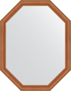BY 7056 Зеркало в багетной раме - бронзовые бусы на дереве 60 mm EVOFORM Octagon