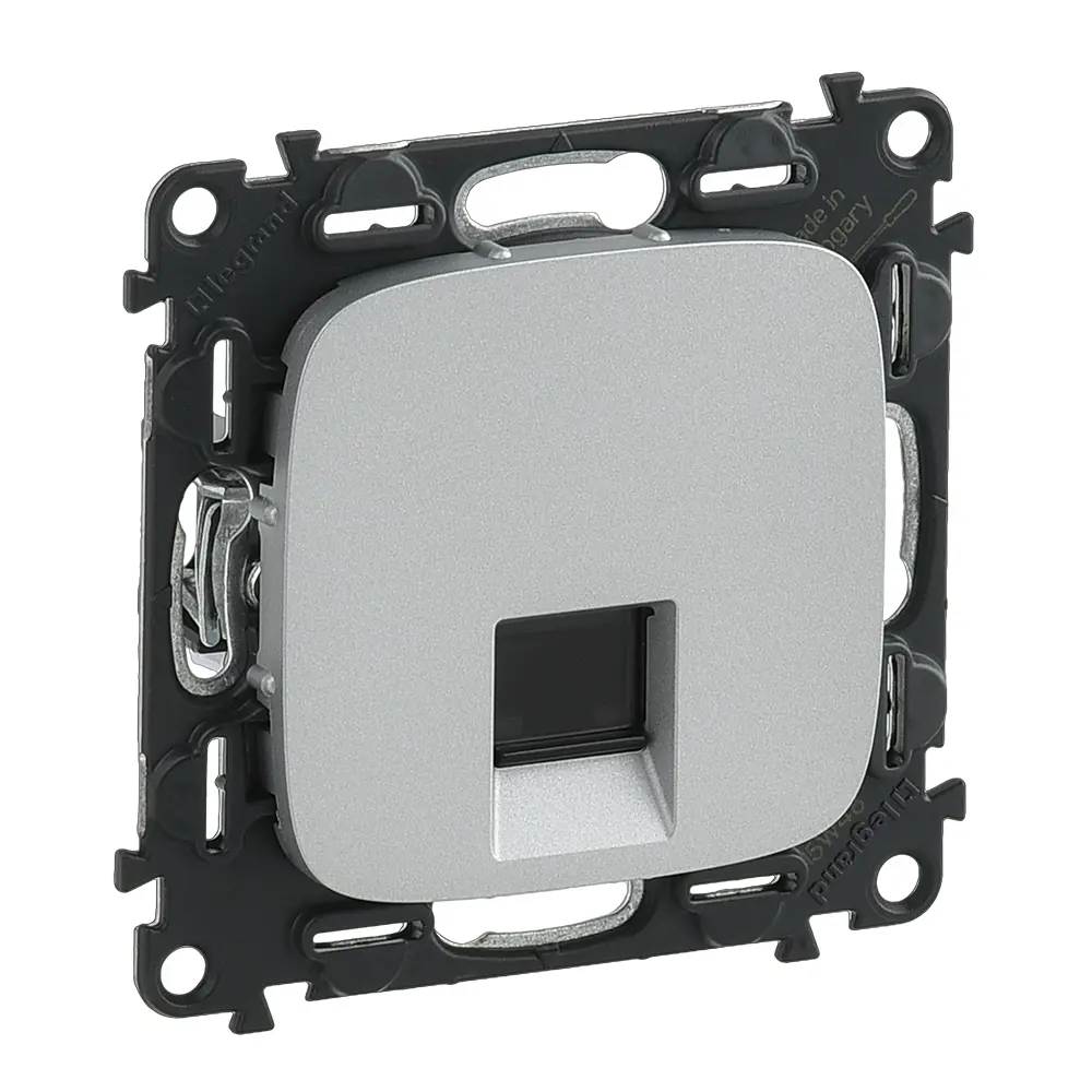Розетка компьютерная Legrand VLN-A RJ45 CAT5E UTP цвет алюминий Valena Allure STLM-2090427