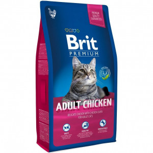ПР0044737 Корм для кошек Premium Cat мясо курицы, куриная печень сух. 1,5кг Brit