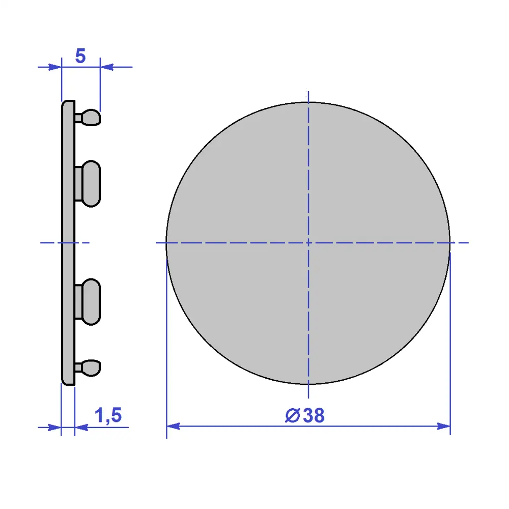 Заглушка для отверстия 35 мм пластик цвет черный матовый 4 шт Santreyd STLM-2177078 - Вид №1