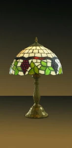 Настольная лампа дизайнерская Ickle 2267/1T ODEON LIGHT ВИТРАЖ 079835 Бежевый;бронза;зеленый