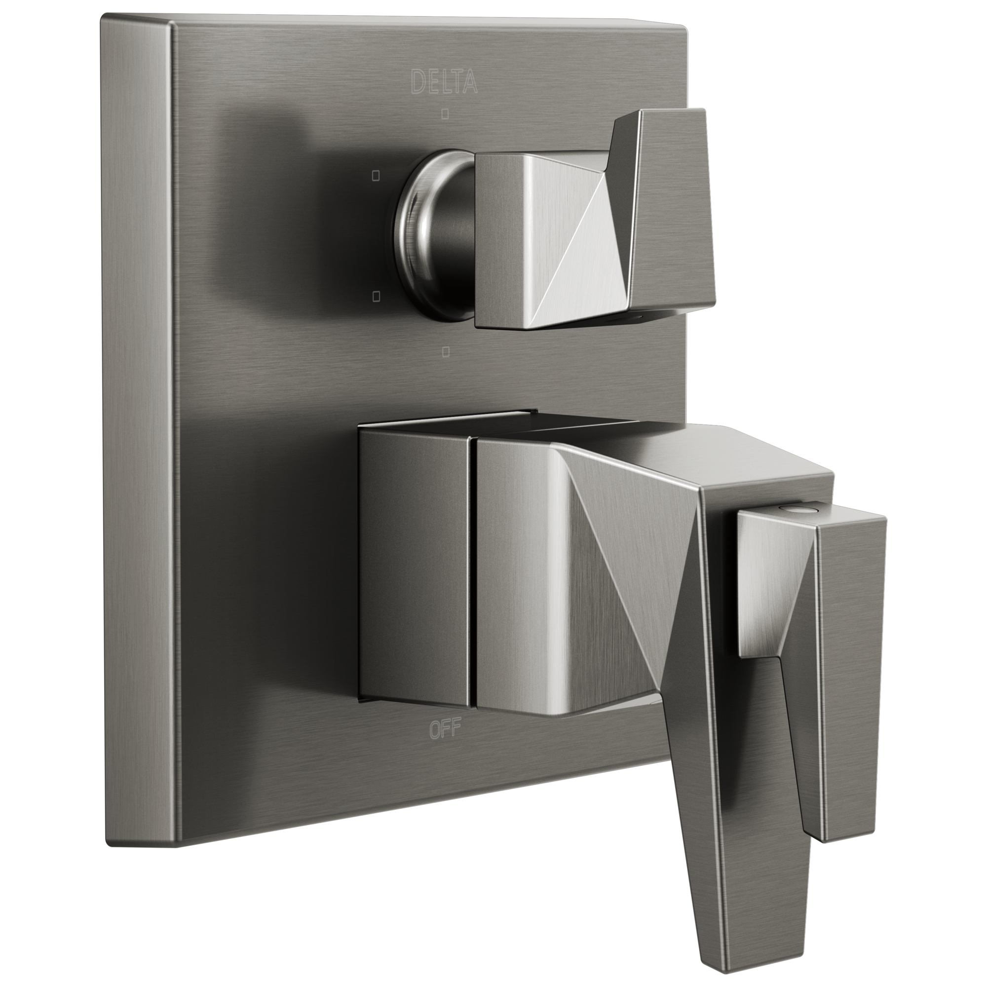 T27T943-KS Облицовка клапана для монитора с двумя ручками серии 17T с 6-ступенчатым переключателем Delta Faucet Trillian Черный нержавеющий 