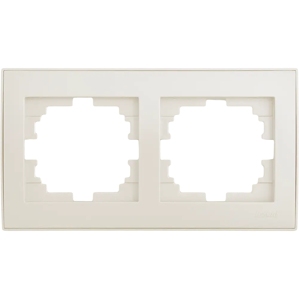 Рамка для розеток и выключателей Lezard Rain 2 поста, цвет жемчужно-белый матовый STLM-2207912