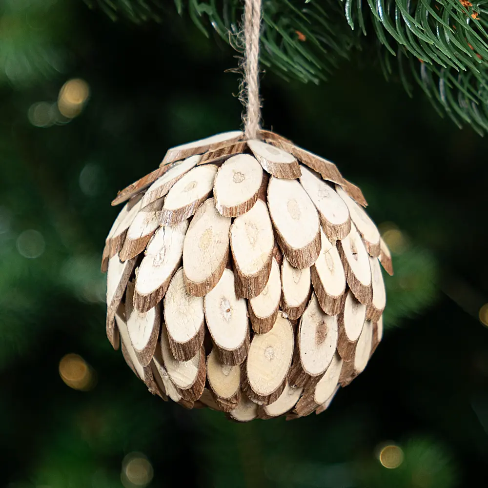 Елочный шар KREAFORTA с лепестками, коричневый матовый ø8 см 89420671 STLM-1580510