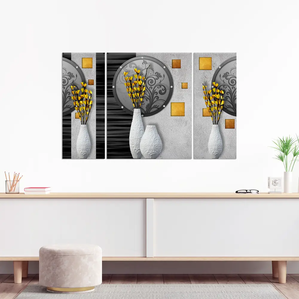 Santreyd Мультимодульная картина «Цветы в вазах» 80×50 см 85999107 STLM-0066125 - Вид №5