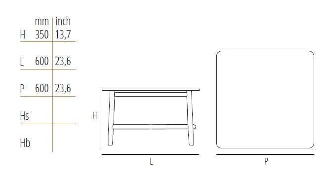 Деревянный квадратный журнальный столик Wiener GTV Design Single Curve ARCH-00086739 - Вид №12