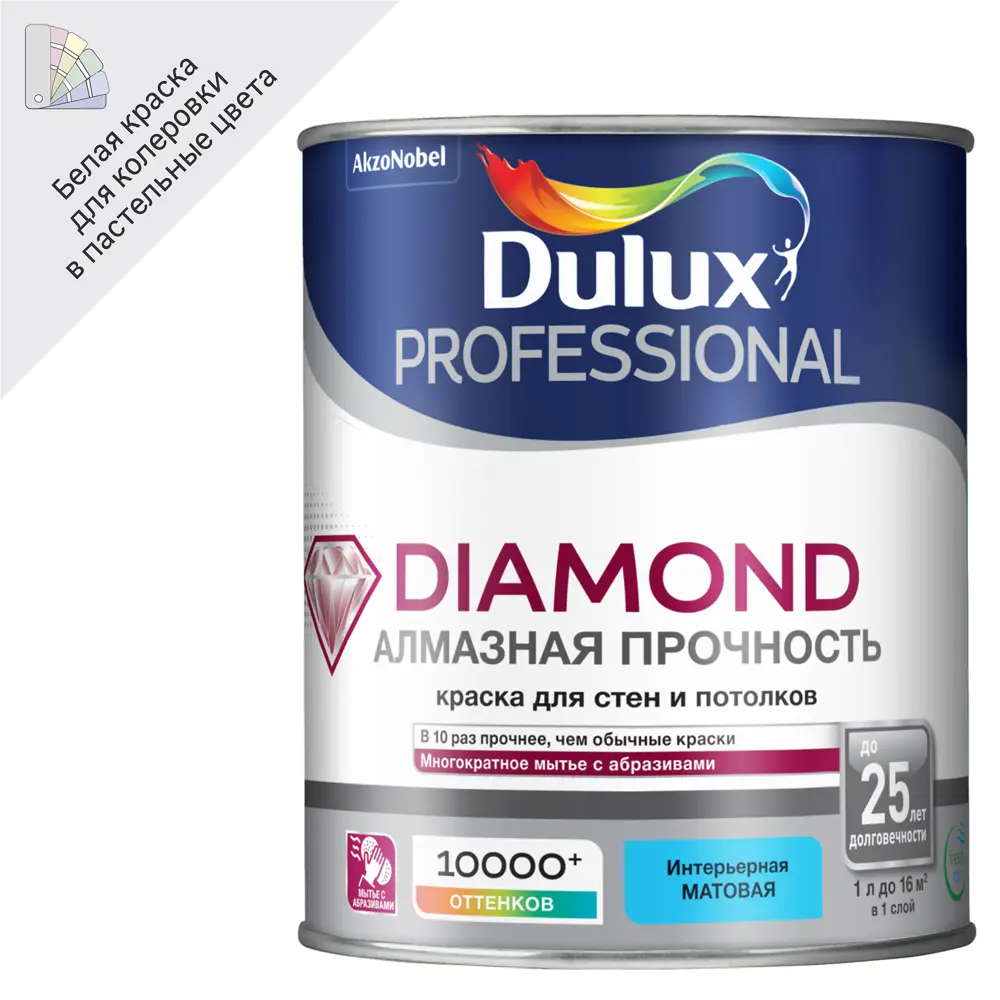 Краска Dulux Diamond Matt — алмазная прочность для стен и потолков 84734452 STLM-0054374