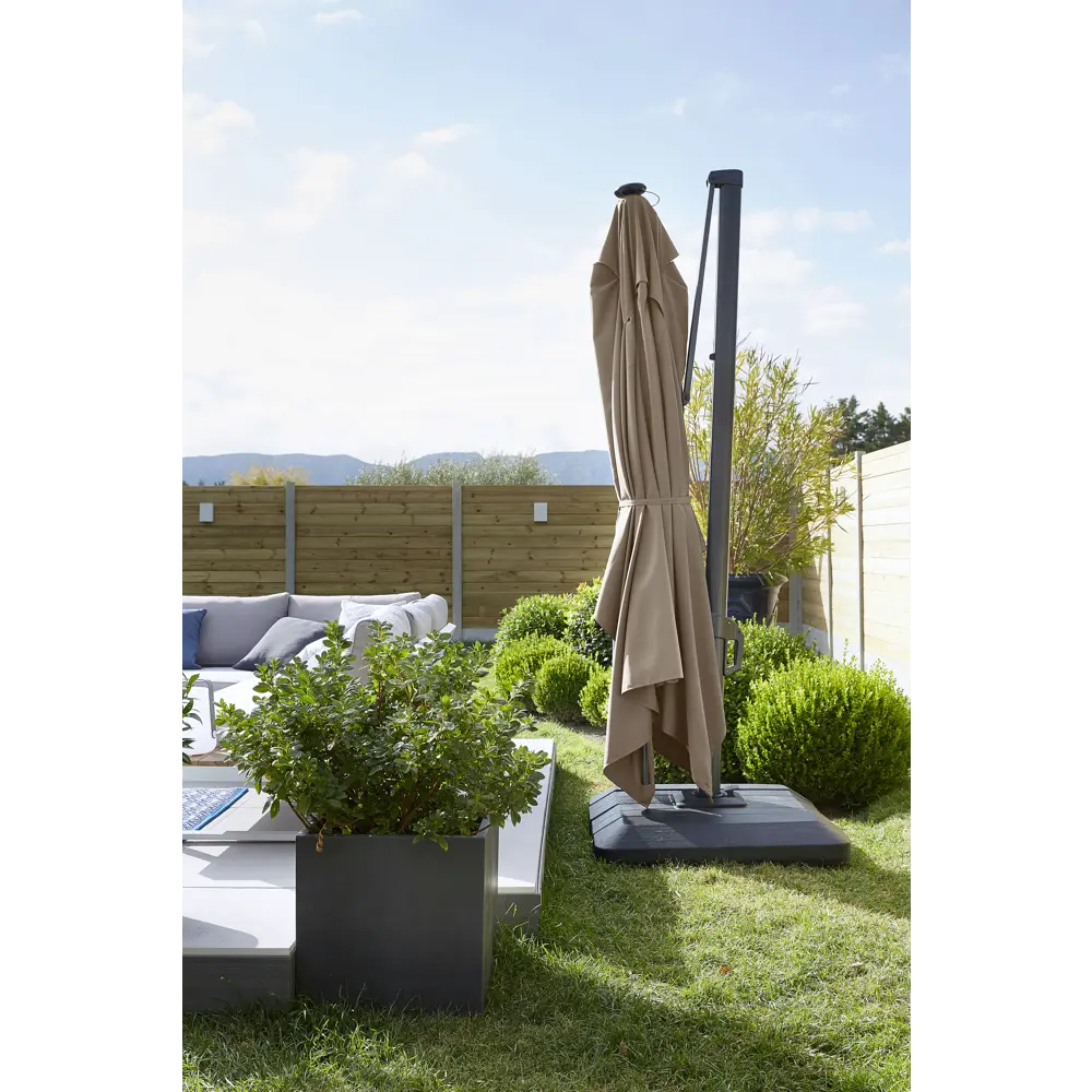 Зонт садовый Naterial Sonora 2.8х3.9 м бежевый с подставкой STLM-2005796 - Вид №19