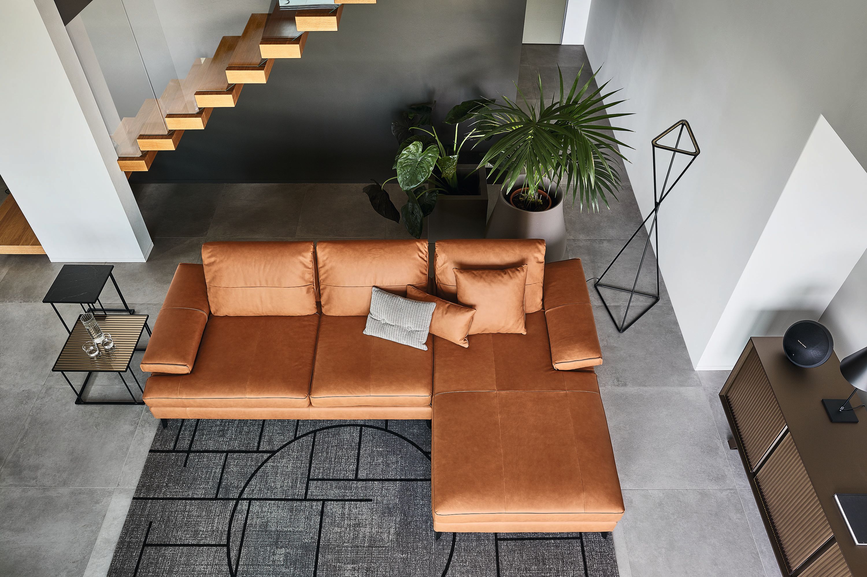 Кожаный диван с полуостровом Calligaris Landa ARCH-00024109 - Вид №4