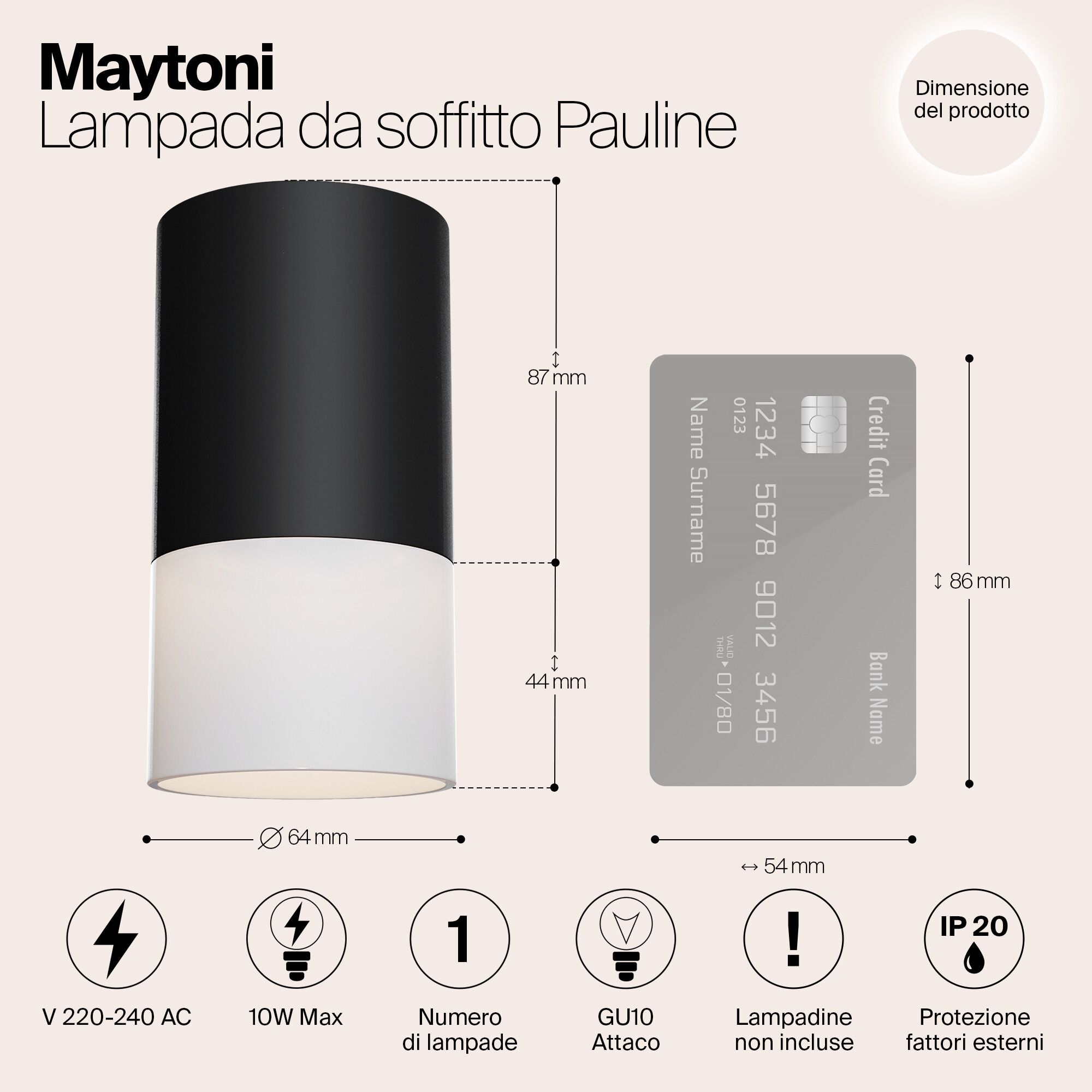 Алюминиевый и акриловый потолочный светильник Maytoni PAULINE ARCH-00039130 - Вид №5