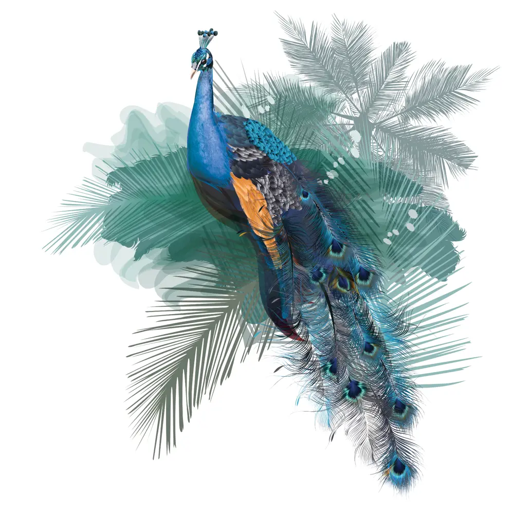 Картина на стекле «Павлин» 30x30 см POSTERMARKET STLM-2166114