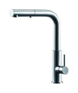 Смеситель для кухни с выдвижной лейкой и боковой ручкой, сталь WE ARE IB ac382ss Brushed Nickel Acciaio