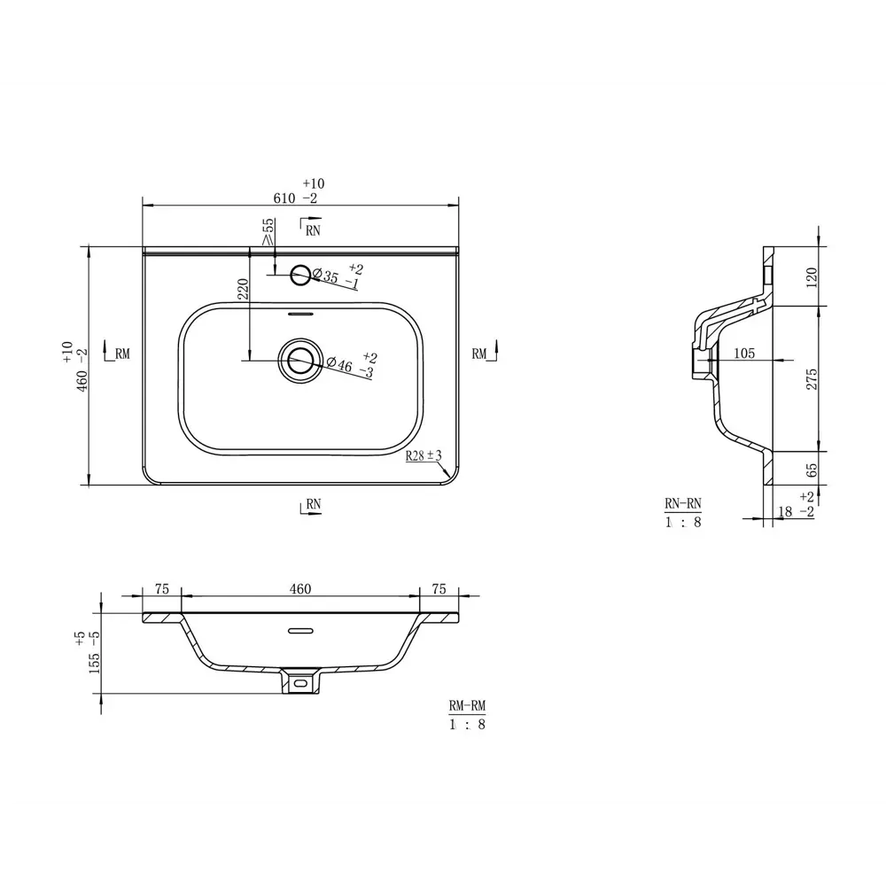 Раковина мебельная Ронди 61 см 89463656 STLM-2185400 Santreyd - Вид №1