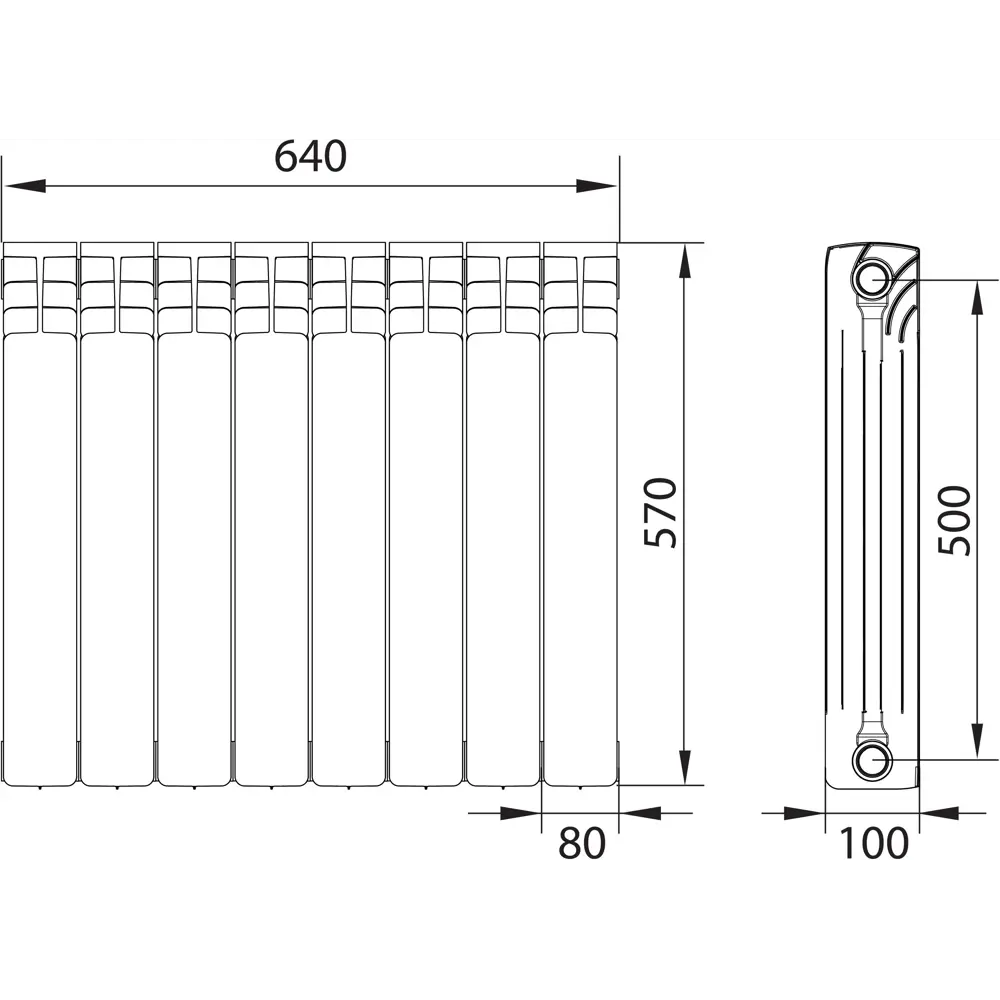 Биметаллический радиатор EQUATION 8 секций для эффективного отопления 18360725 STLM-0010523 - Вид №5