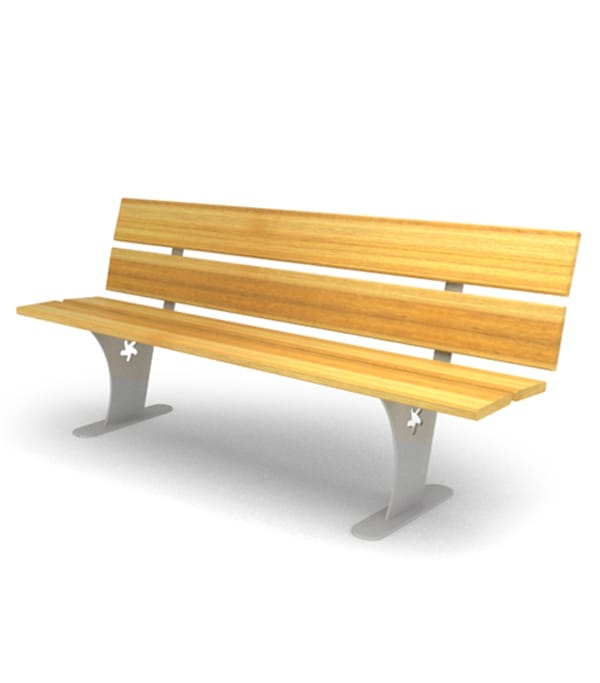 Оцинкованная стальная скамья со спинкой Viscio Urban Design OLANDESINA ARCH-00014532 - Вид №8