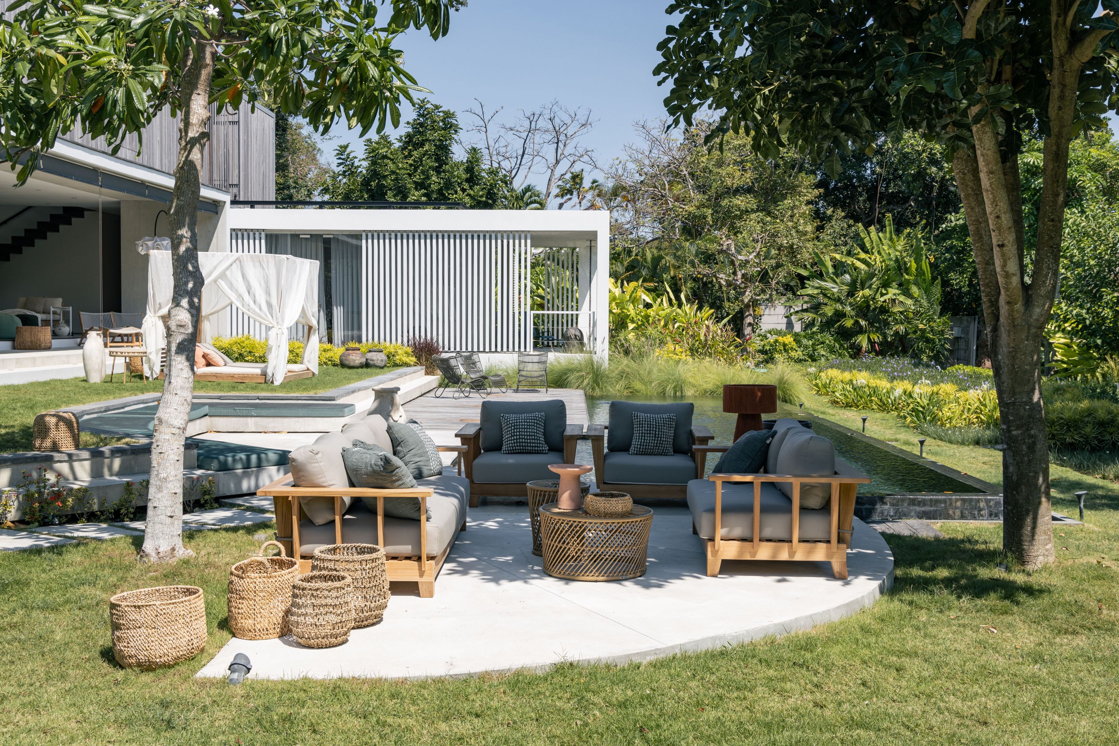 Синтетическое волокно круглый низкий садовый журнальный столик cbdesign Agadir ARCH-00022085 - Вид №3