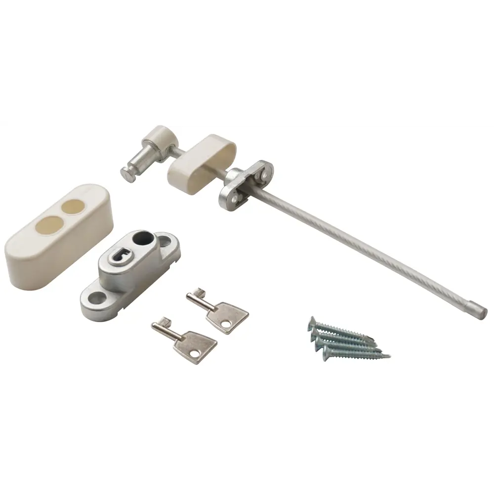 Блокиратор поворота оконный с тросом 8x20 см, сталь, цвет белый Santreyd STLM-2094577 - Вид №2