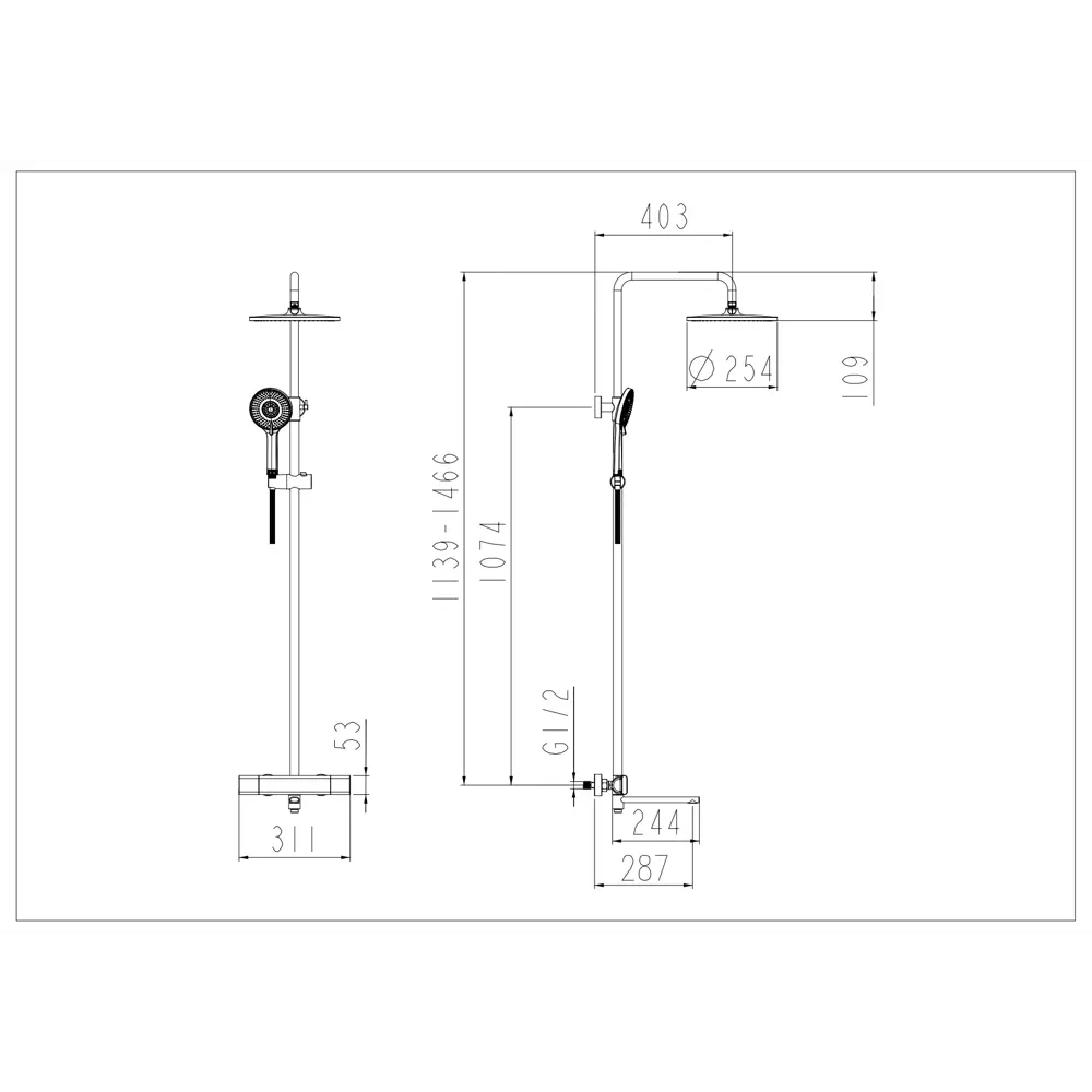 Душевая система FRAP Arne с термостатом - черный хром 89370460 STLM-1390681 - Вид №16