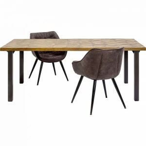 Обеденный стол деревянный ручной работы с металлическими ножками 200 см Illusion KARE ILLUSION 323100 Бежевый