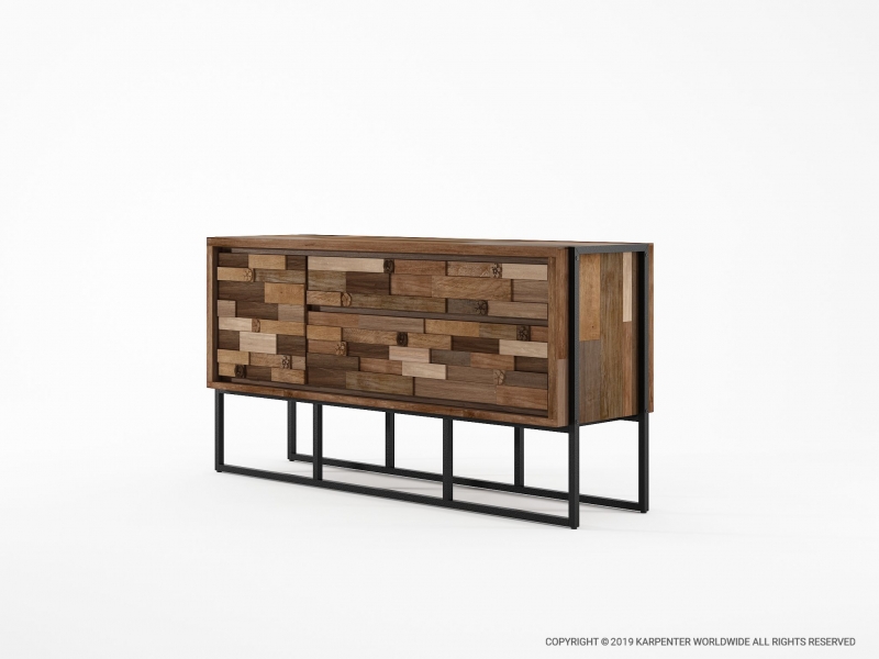 476_1180 Комод с 2 ящиками и дверца Karpenter Carv'n in Black  - Вид №1