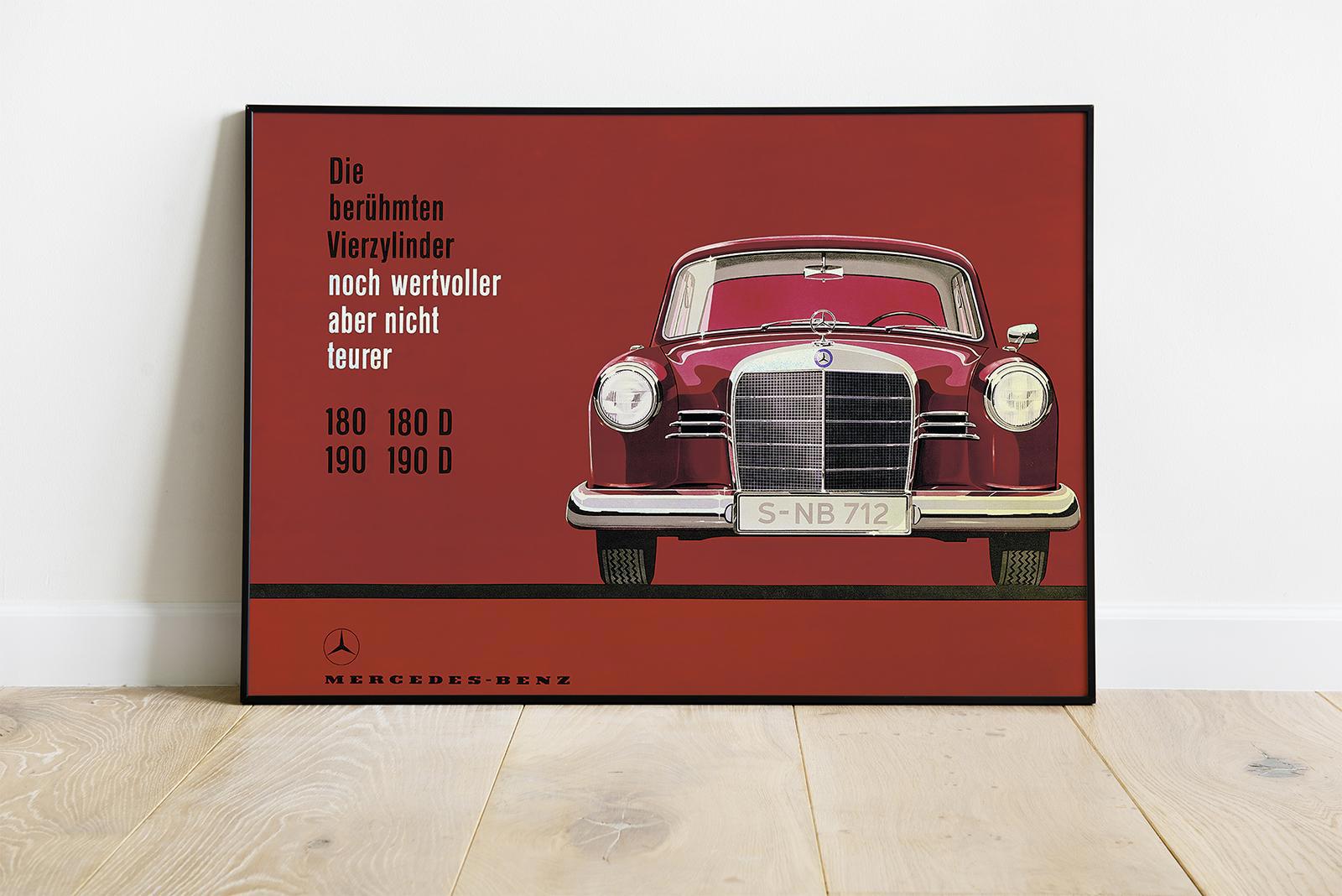 90010861 Плакат Просто Постер Винтажный Mercedes-Benz 50x70 в раме STLM-0084261 ПРОСТОПОСТЕР