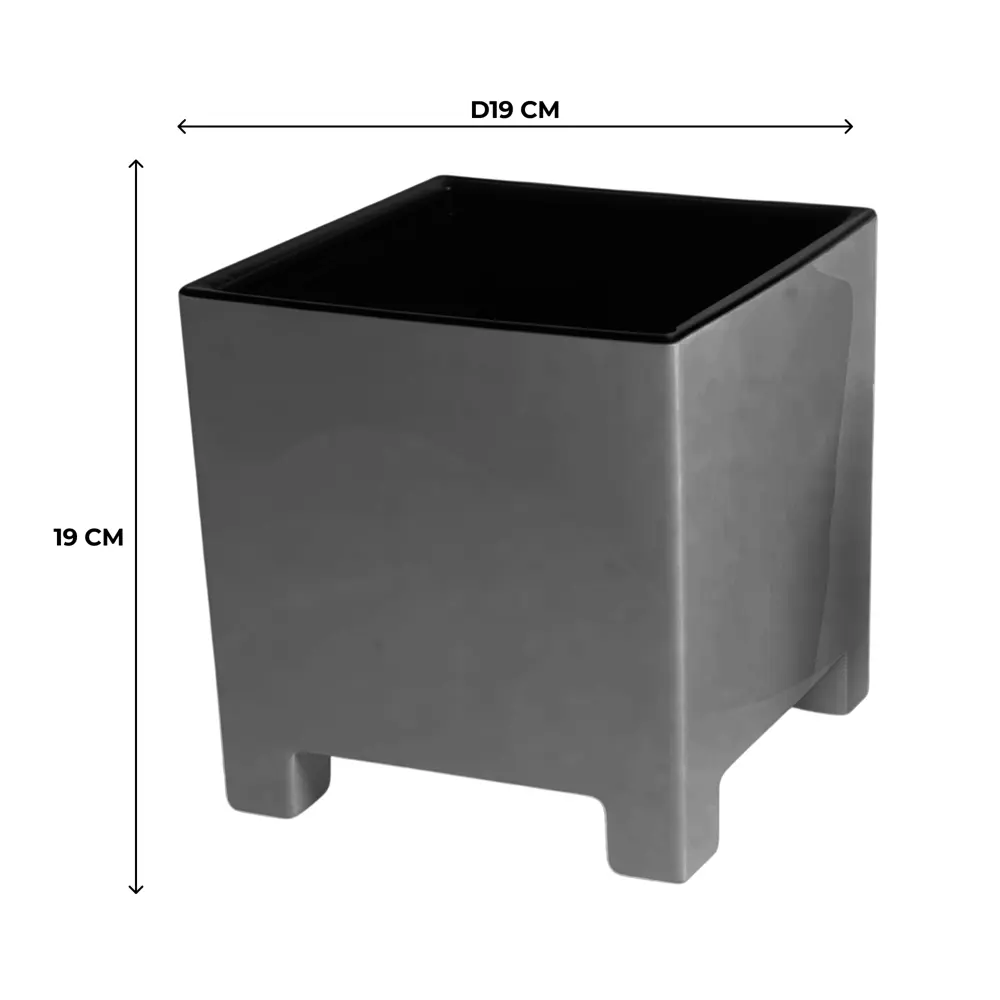 Кашпо Evergreen Design Нард 17x19x19 см v5.5 л пластик серый муссон STLM-2050360 - Вид №2
