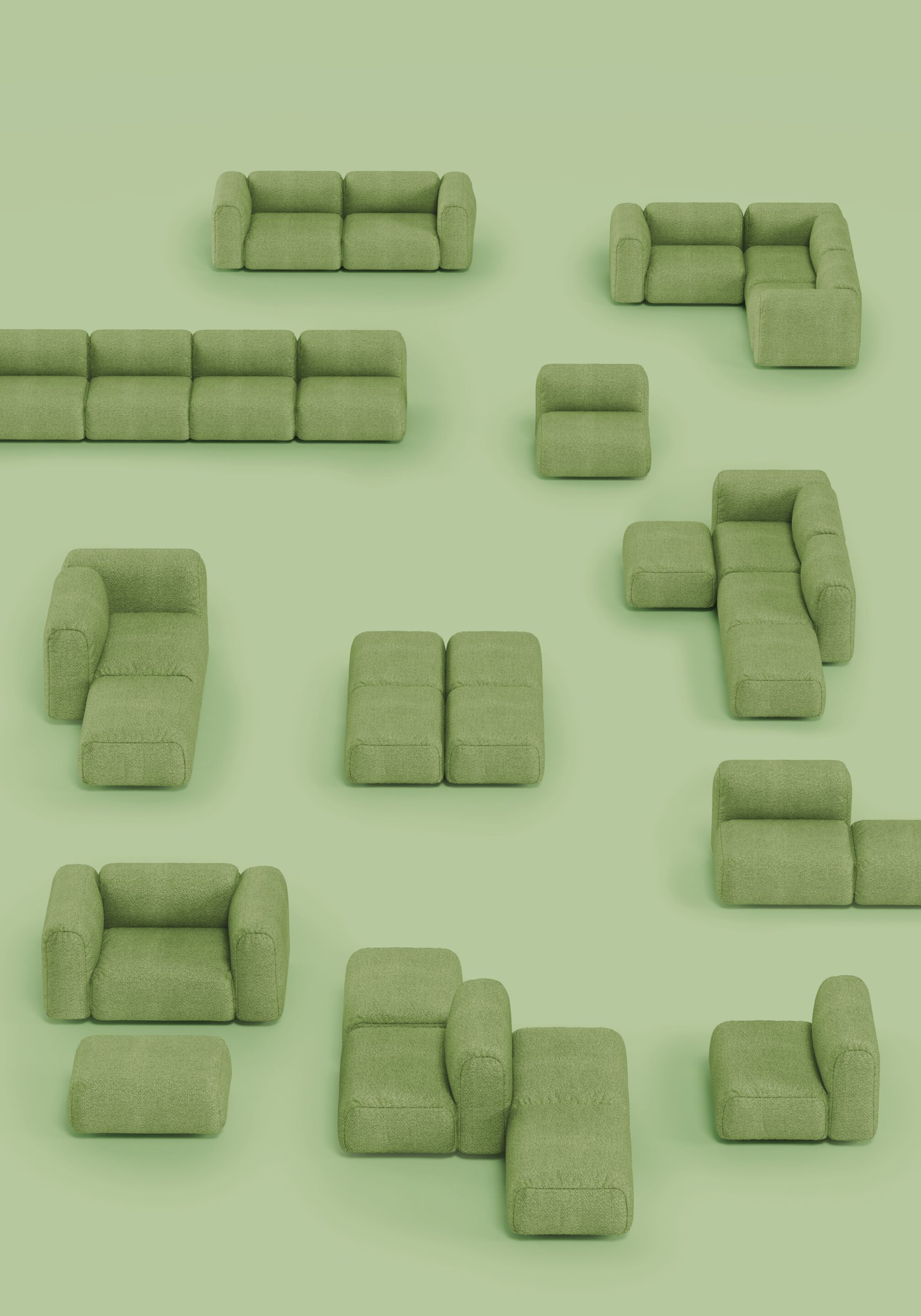 Модульный тканевый диван Midj YAK ARCH-00002689 - Вид №3