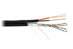 16198301 Кабель F/UTP 4 пары, категория 5e, с силовым кабелем, черный, 305м EC-UF004-5E-PC075-PE-BK NETLAN