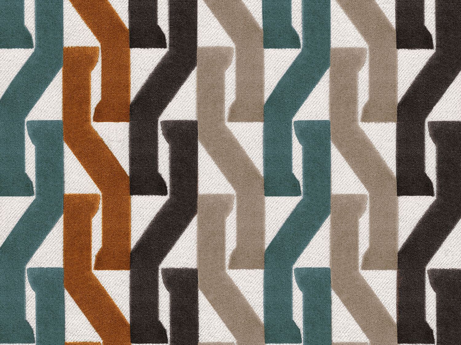 Бархатная ткань с графическим рисунком Casamance Porte des Lilas ARCH-00042802