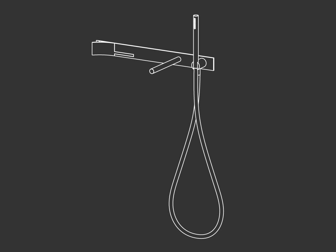 Настенный смеситель для ванны из нержавеющей стали с ручным душем CEADESIGN CUT PLUS ARCH-00104442 - Вид №1