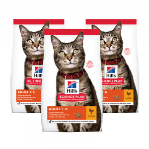 ПР0049975*3 Корм для кошек HILL"S Science Plan для поддержания жизненной энергии и иммунитета, с курицей сух. 1,5кг (упаковка - 3 шт) Hill's
