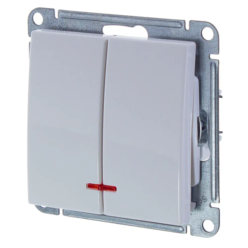 Выключатель SYSTEME ELECTRIC W59 двухклавишный с подсветкой 18799025 STLM-1119226 - Вид №2