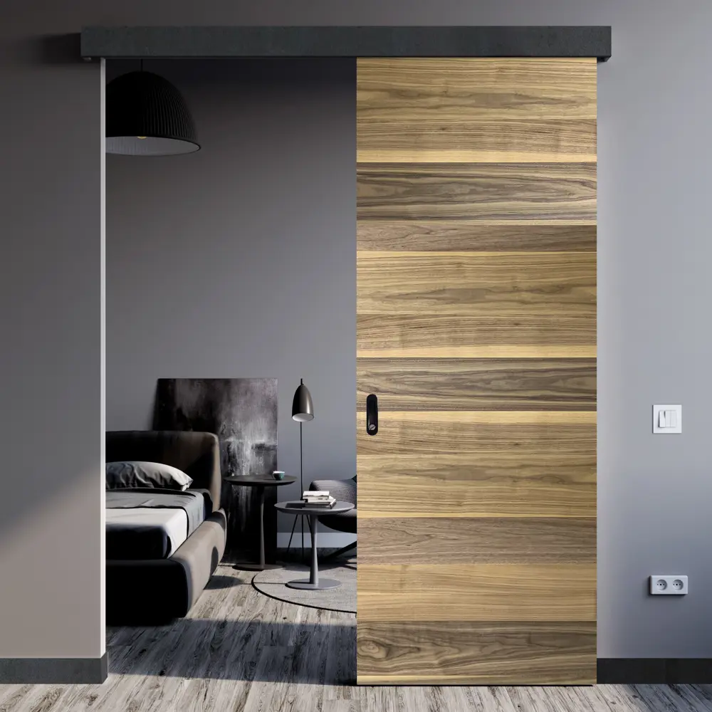 Комплект двери Loft глухая 70x200 см шпон цвет американский орех без доборов 89428550 STLM-2184557 МАРИО РИОЛИ  - Вид №3