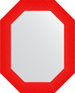 BY 7298 Зеркало в багетной раме - красная волна 89 mm EVOFORM Octagon
