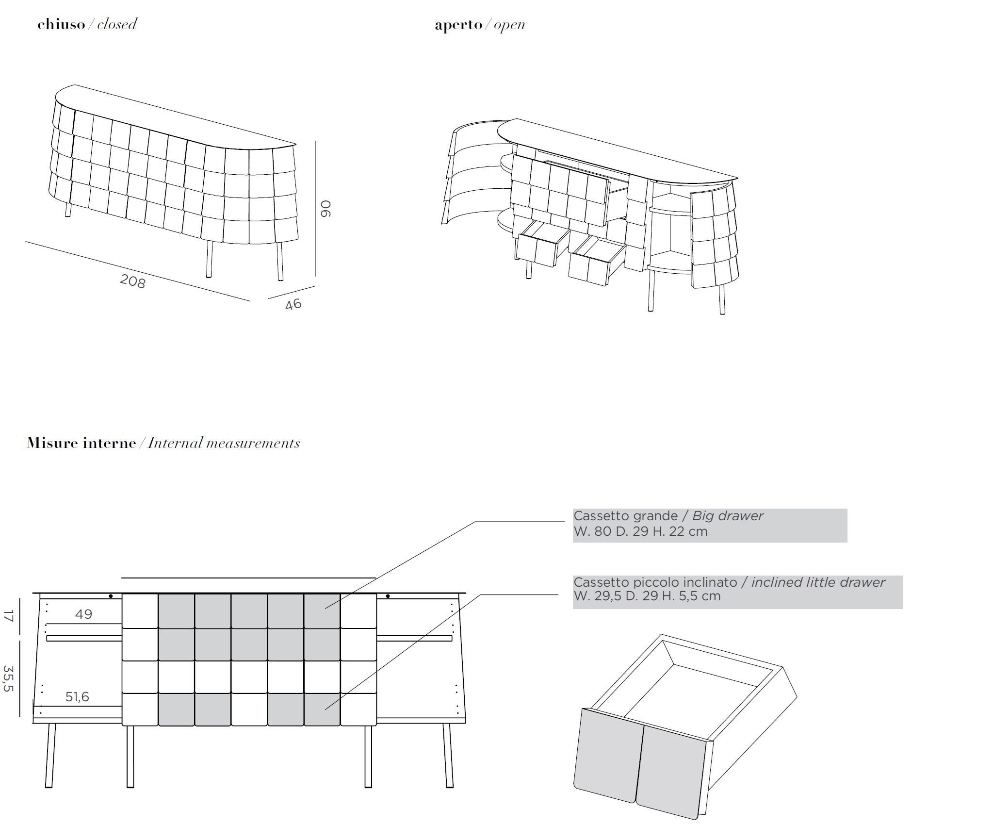 Шкаф из нержавеющей стали с распашными дверцами и ящиками DE CASTELLI Iridium Edition ARCH-00069122 - Вид №4
