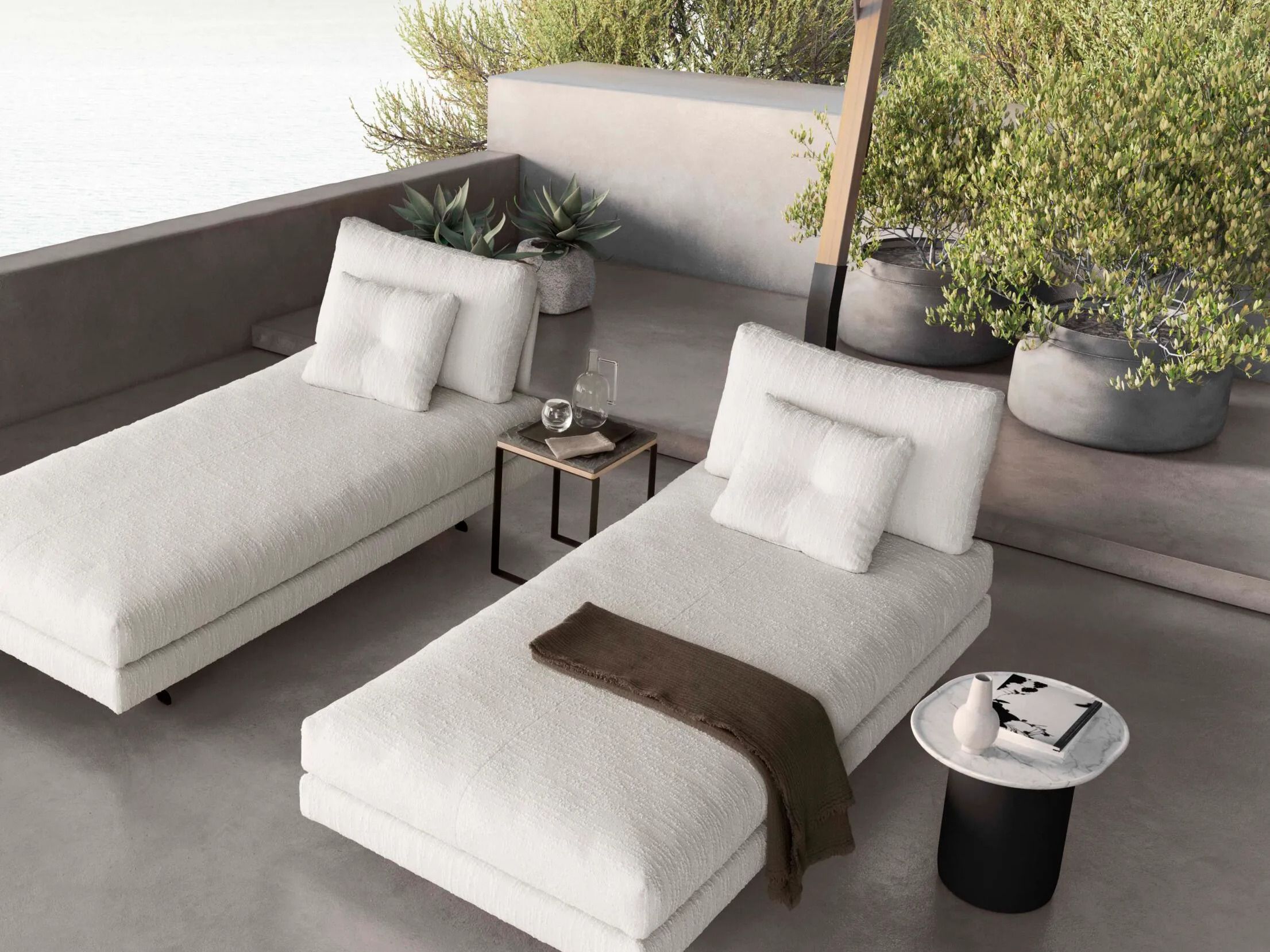 Угловой садовый диван из ткани VALENTINI камень ARCH-00127840 - Вид №6