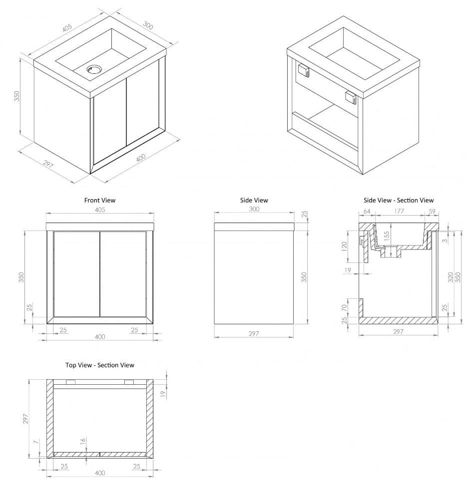 Одинарный умывальник из смолы со встроенным умывальником LUSSO Volini ARCH-00130849 - Вид №16