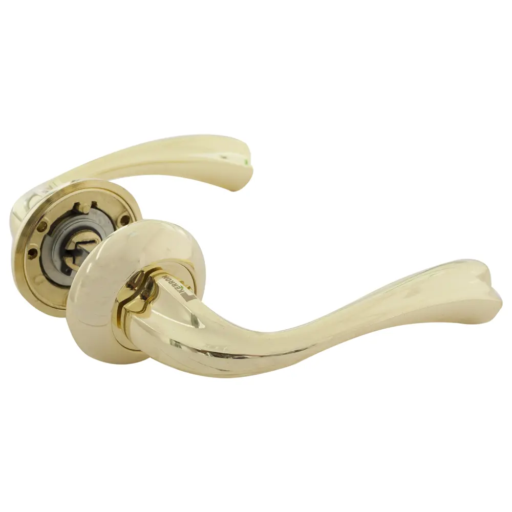 Ручки дверные на розетке Kerron DR7170, ЦАМ, цвет глянцевое золото STLM-2167855 - Вид №1