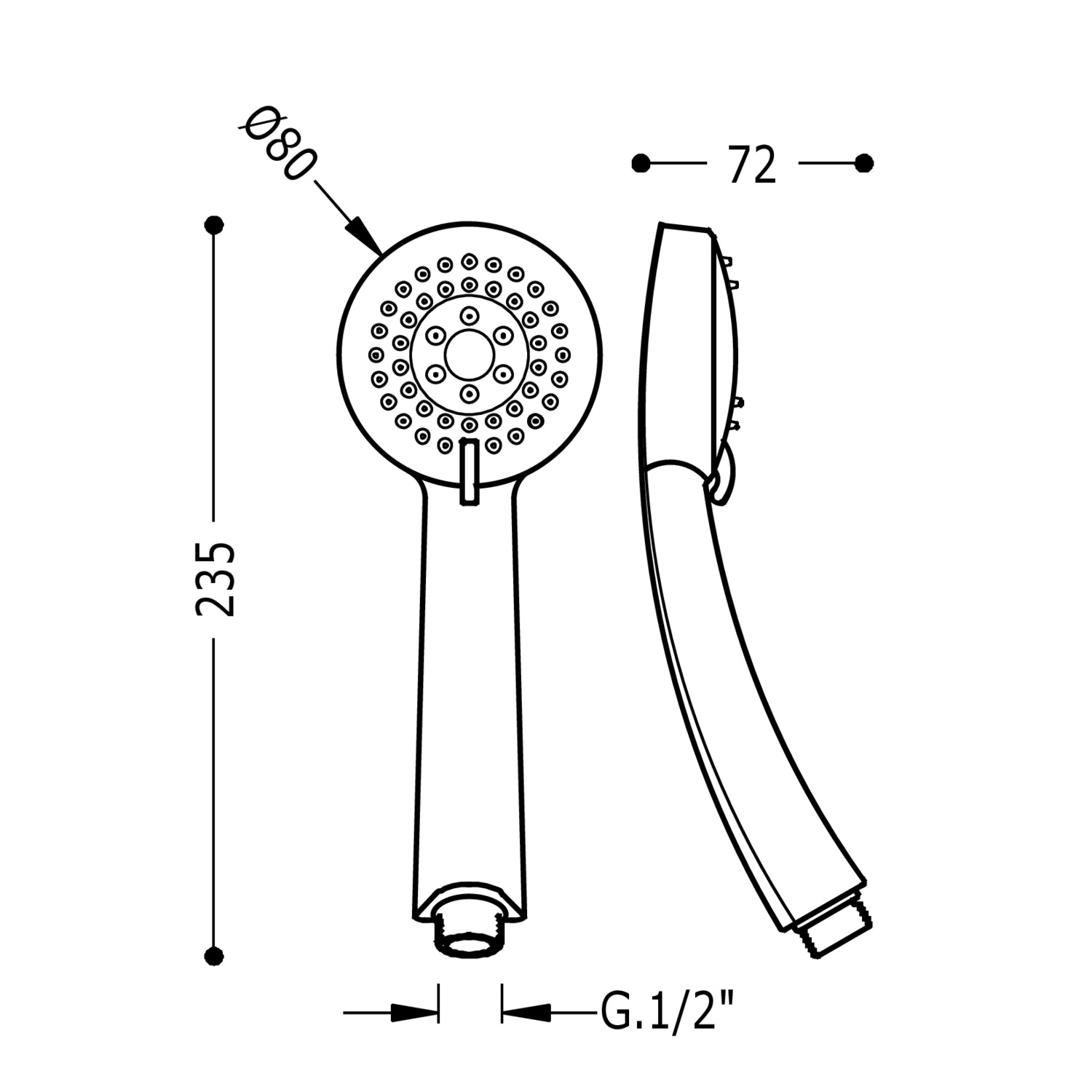 Ручной душ D80+-134627 TRES Showers - Вид №1