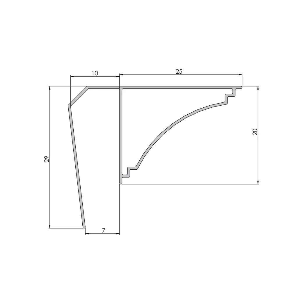 Профиль ПВХ потолочный для плинтуса 10x3000 мм белый Santreyd STLM-2049269 - Вид №1