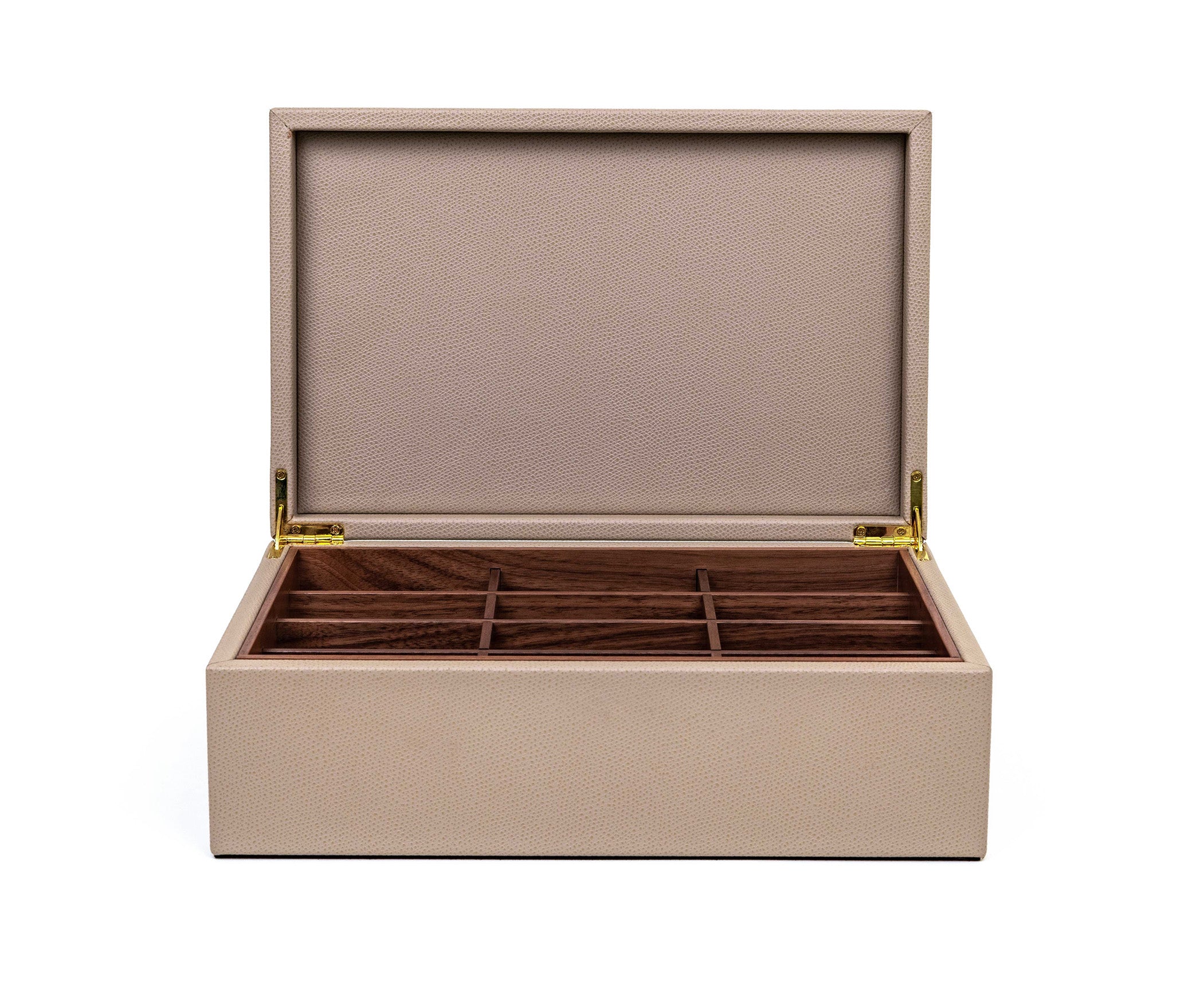 Органайзер для чайной коробки - 29X19XH10 см / зернистая кожа_серо-коричневый