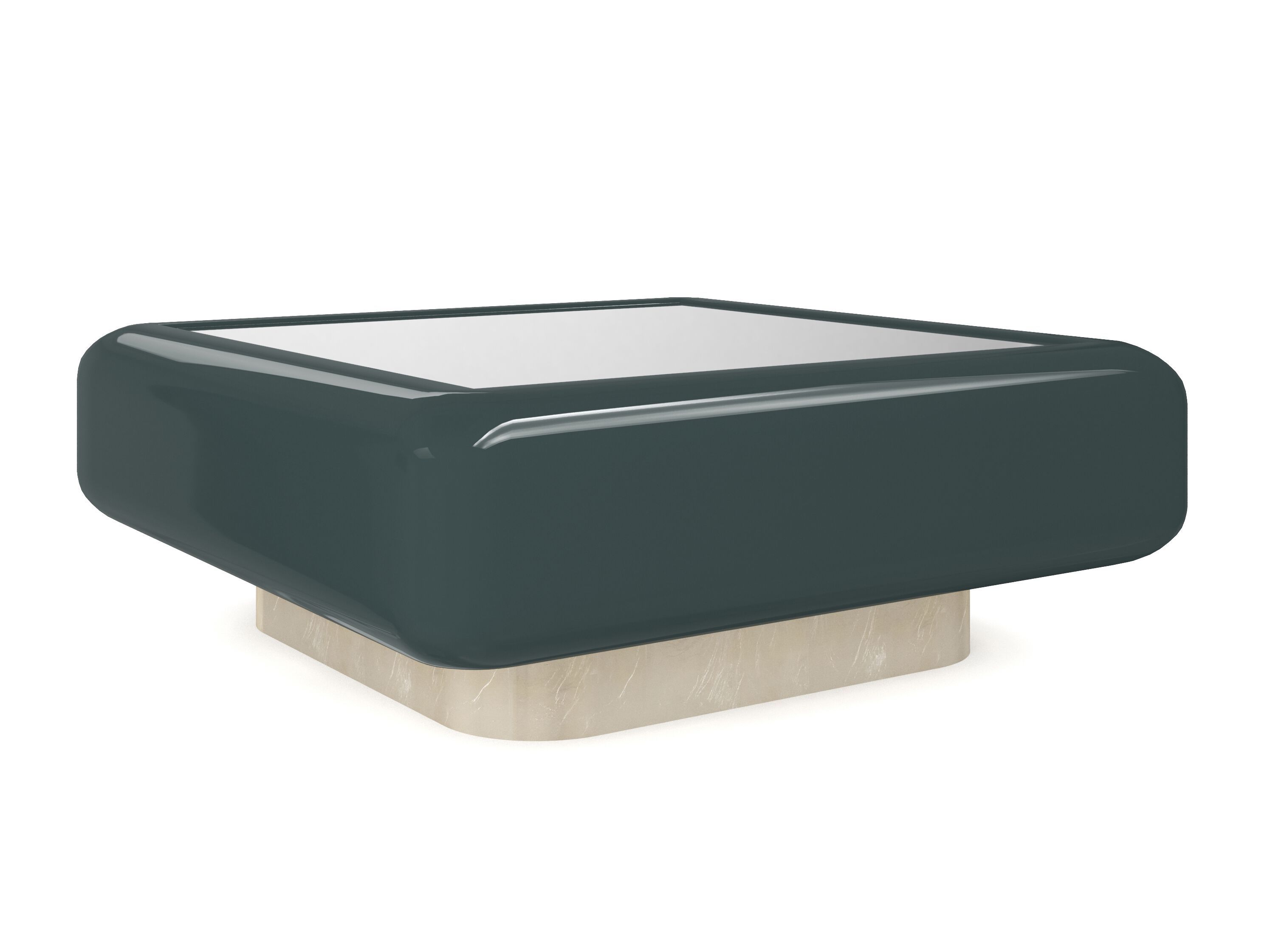 Квадратный журнальный столик из дерева и зеркального стекла Caracole Gelee ARCH-00113800 - Вид №3