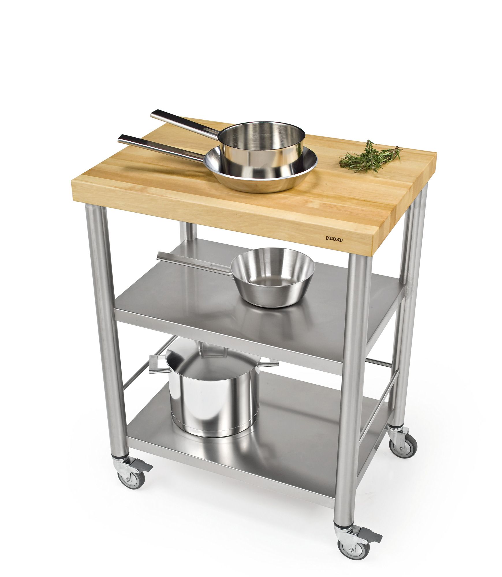 Кухонная тележка из нержавеющей стали и дерева JOKODOMUS Auxilium ARCH-00067155 - Вид №1