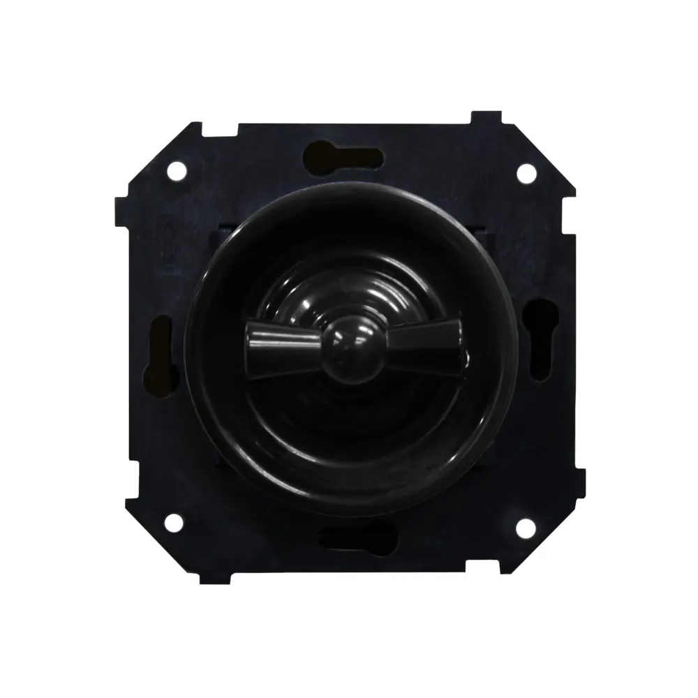 Выключатель проходной встраиваемый Electraline 1 клавиша цвет черный Ретро STLM-2117377