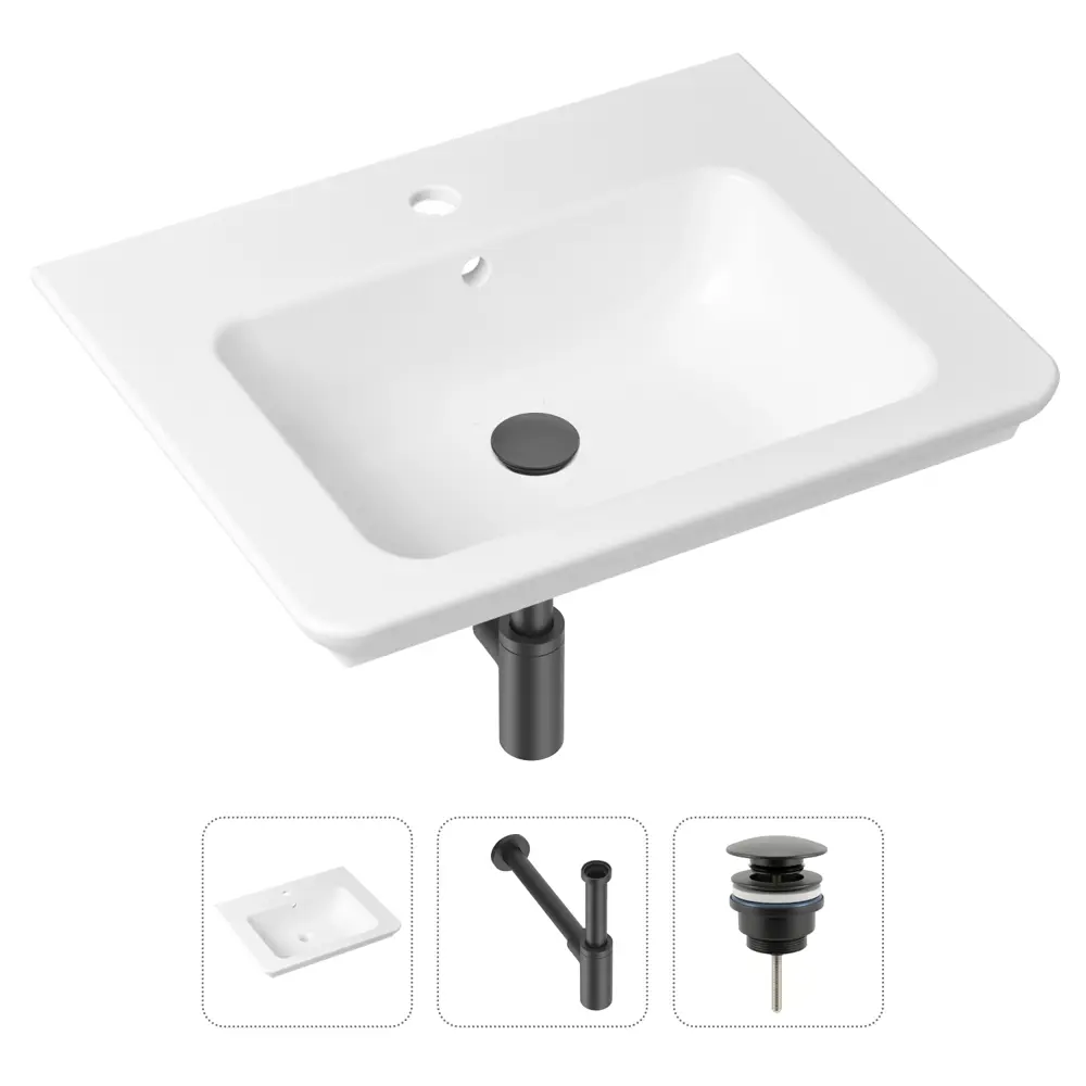 Врезная раковина Lavinia Boho Bathroom Sink 21520386 фарфор 60 см с донным клапаном и металлическим сифоном