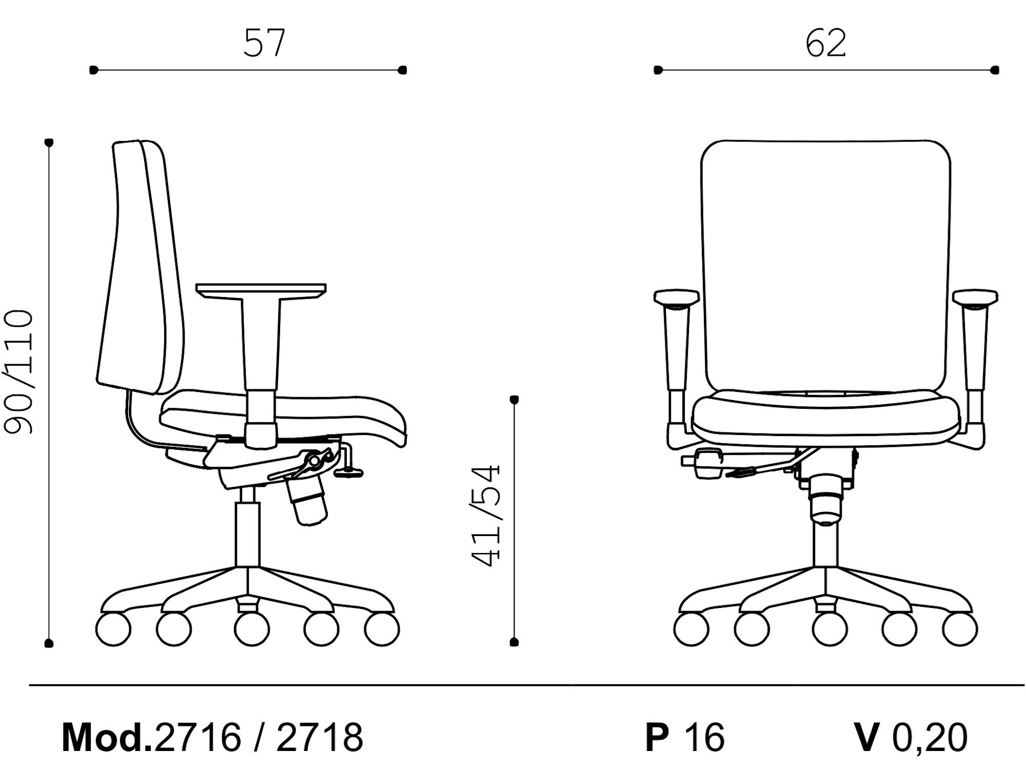 5 спиц подлокотник ткань поворотный операционный стул офис Ares Line Smart ARCH-00038364 - Вид №6