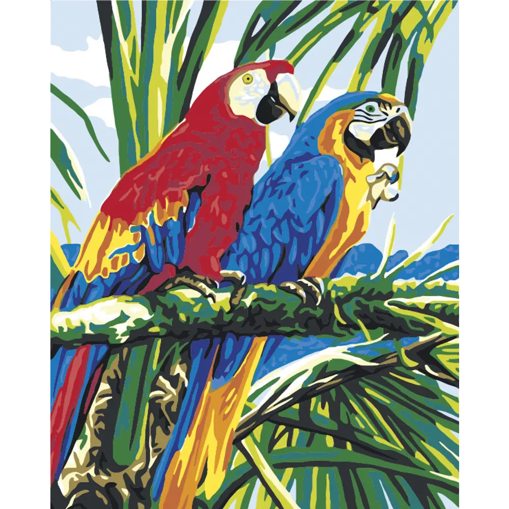 Картина по номерам Тропические друзья 40х50 см FBRUSH STLM-2017582