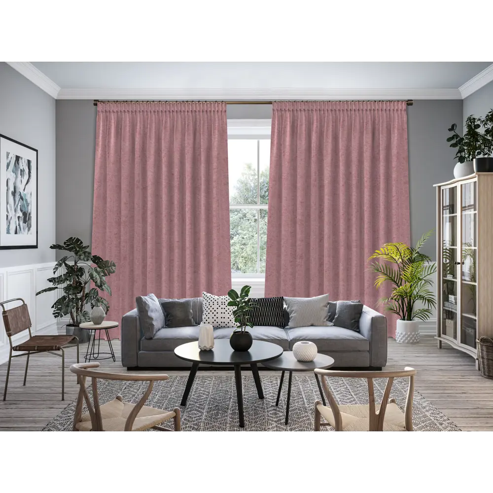 Ткань 1 м/п Однотонный шенилл 300 см цвет розовый GARDEN STLM-2068108 - Вид №4